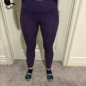 Athleta Dark Purple Patterned Leggings